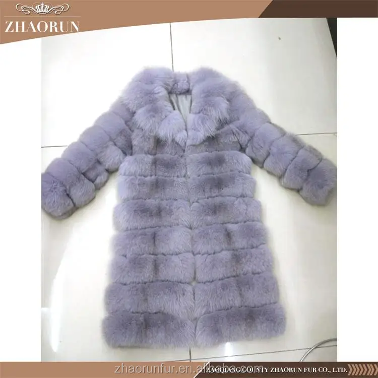 Fashion  Winter Women  Long  Fox Fur Coat Jacket  Elegent Real Fox Fur Parka