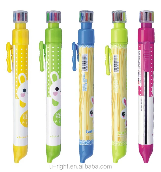 2013 Plastic Novelty 6 In 1 Color Pencil