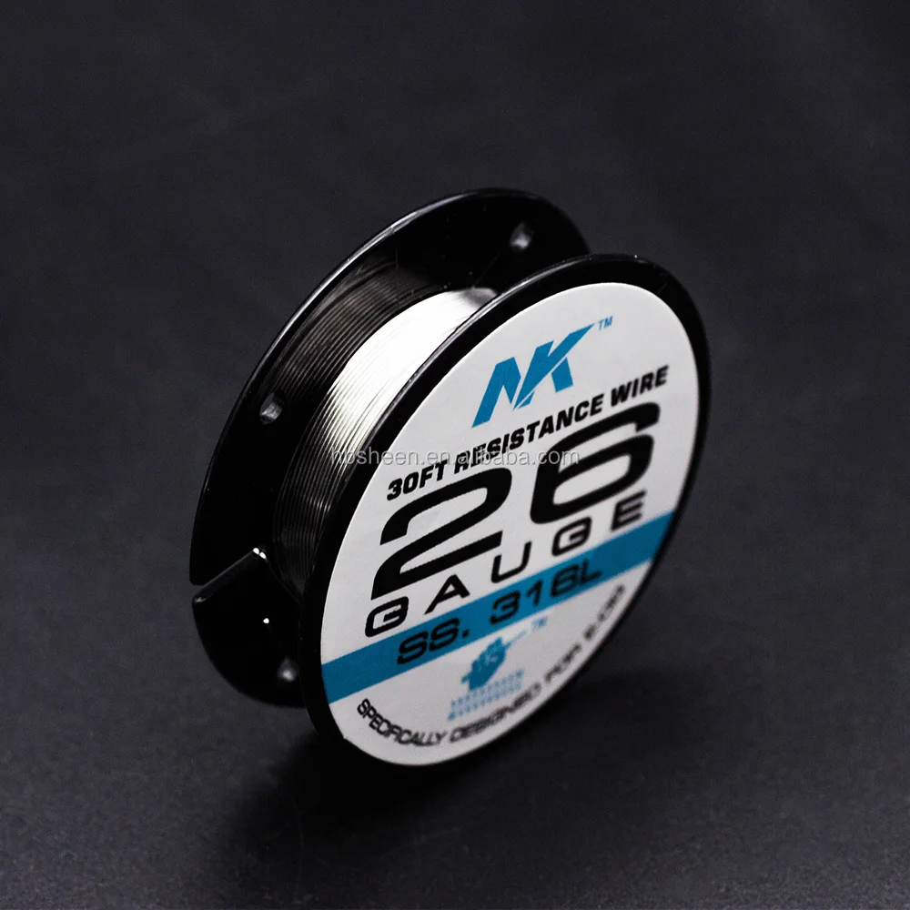 NK top selling 26g stainless steel wire ss 316L  electric heating alloy wire 30ft RDA RTA coil
