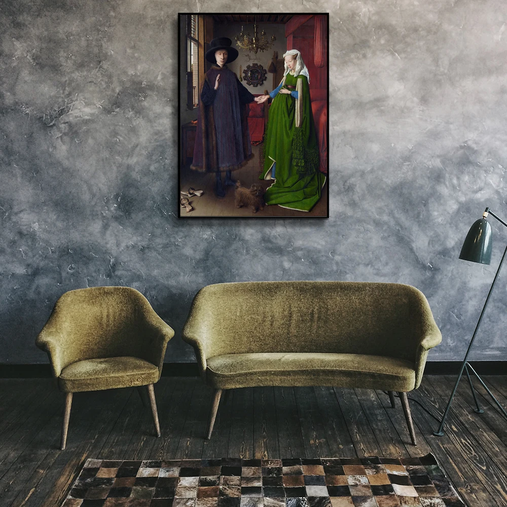 Jan van Eyck Classical masterpiece Arnolfini Portrait Wall Art Oil Painting Reproductions