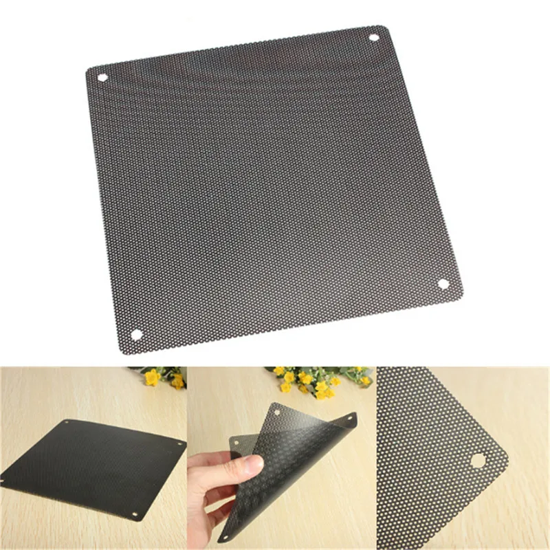 New Arrival 14cmx14cm Computer Cooling Fan Filter PVC 140mm PC Fan Case Dust Filter Strainer Dustproof Mesh Cuttable