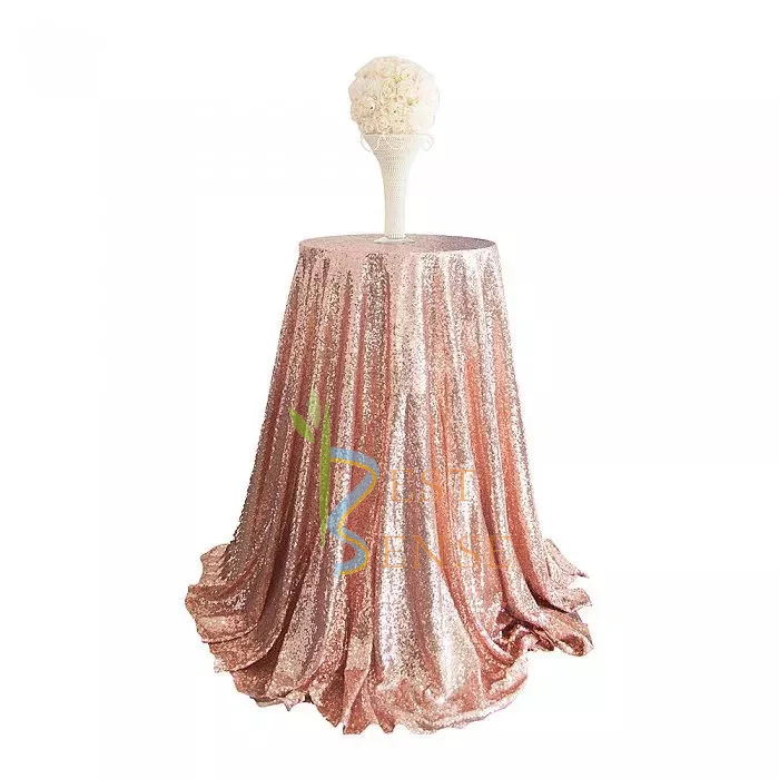 120 inch Wedding Table Cloth in Sequin for Event Decor