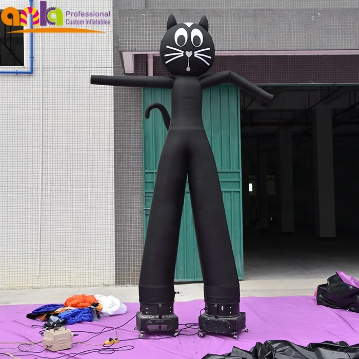 Customized inflatable air dancer/inflatable cartoon cat sky dancer air tube man with 2 legs for advertising