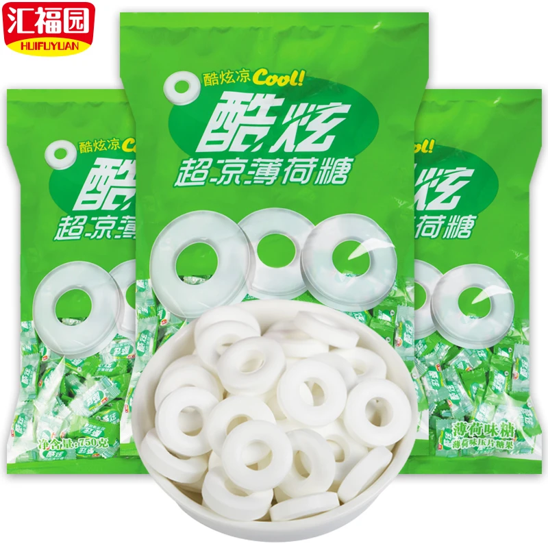 
Mint flavor circle shaped tablet xylitol hard candy 