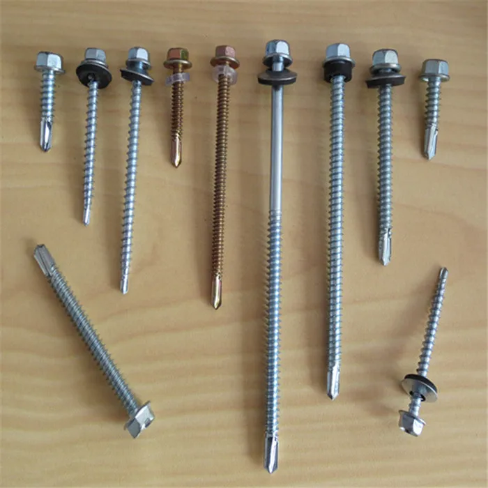 Zinc self drilling screw Hex head  with EPDM washer low price