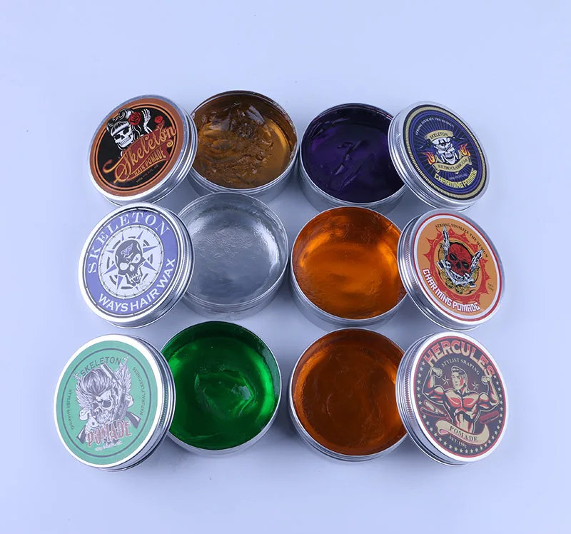 Professional best wholesale oem pomade factory own private label silver color container jar gel men hair wax styling for men