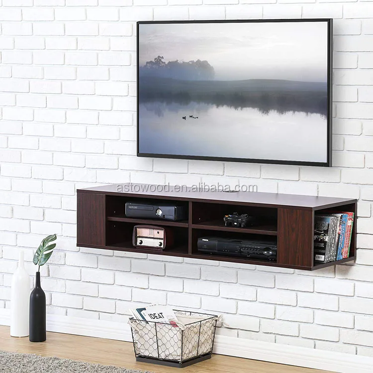 LCD LED Flat Panel TV Wall Mounted Cabinet Unit Entertainment Audio Video Media Console Cabinet Home Living Room Bedroom Space