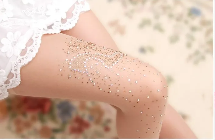 Женские блестящие японские Красивые Колготки со стразами 15 D