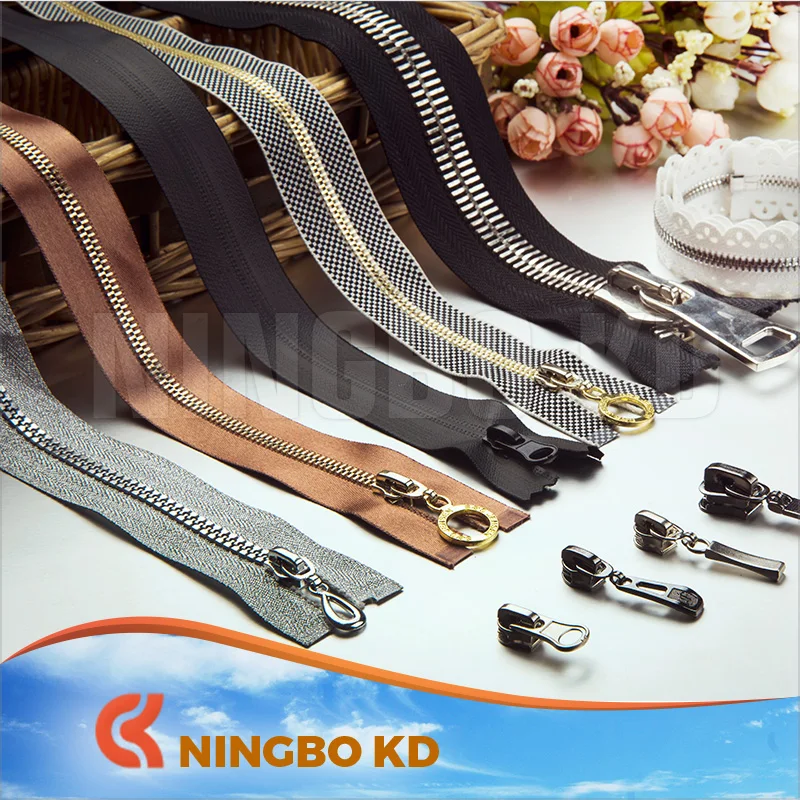 Wholesales Amazon Gold Brass Metal Jeans Zipper for Garment