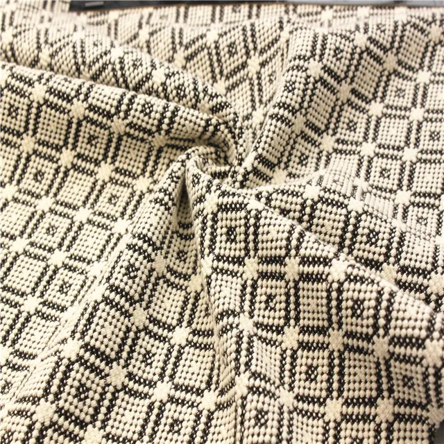 New trend black and white jacquard knitting  women skirt suit fabric for Garment