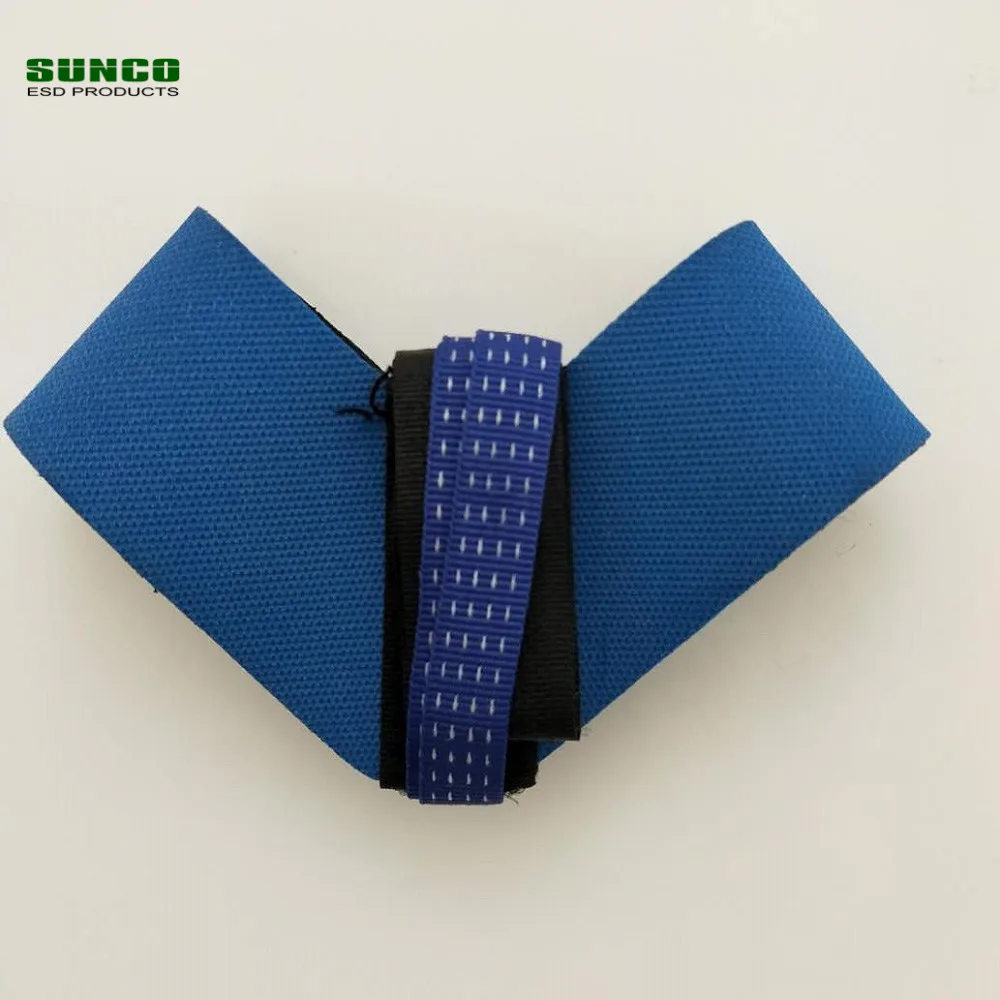 Blue ESD cup style grounding shoe strap antistatic heel grounder for cleanroom and static control area