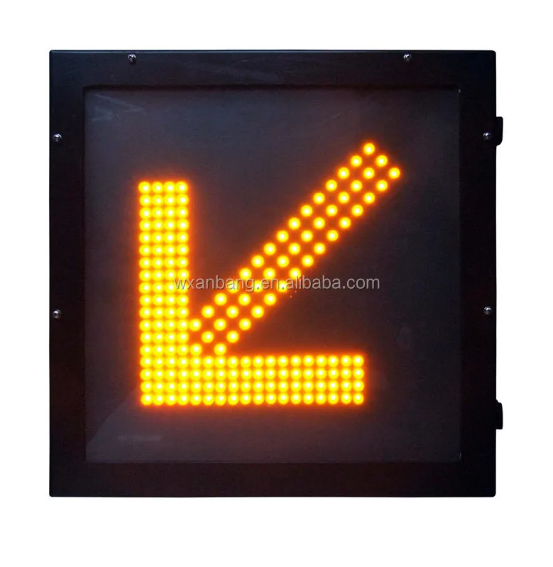 Blinking Arrow Direction Traffic Warning Sign, Illuminated Led Traffic Sign