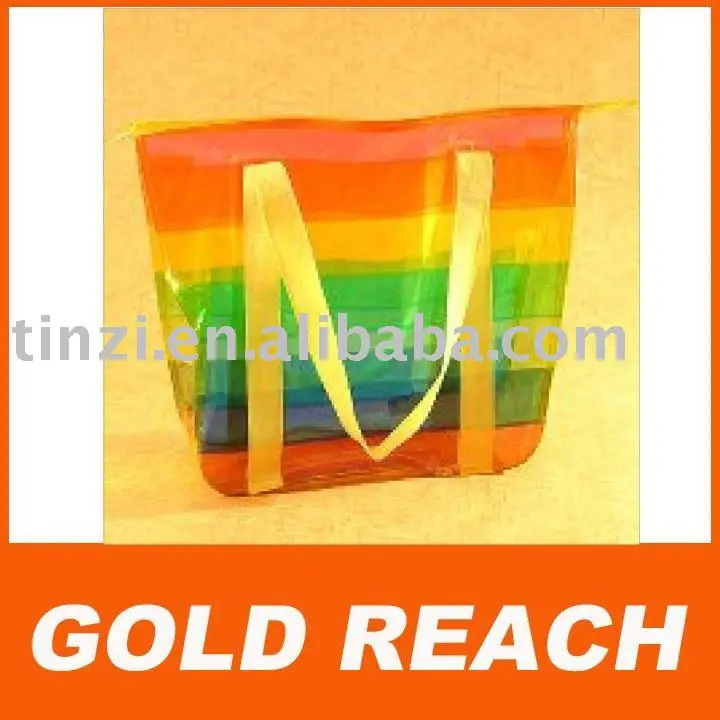 Fashionable PVC Plastic Beach Tote Bag Handbag