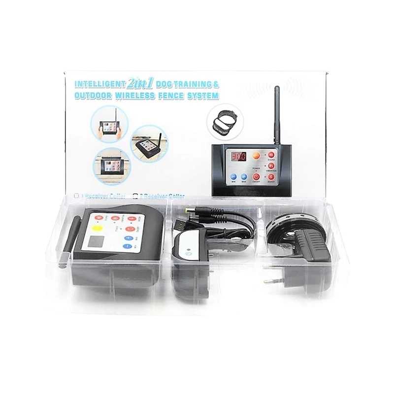 
2 in 1 Intelligent Remote Dog Training Collar and Outdoor Wireless Pet Fence System 