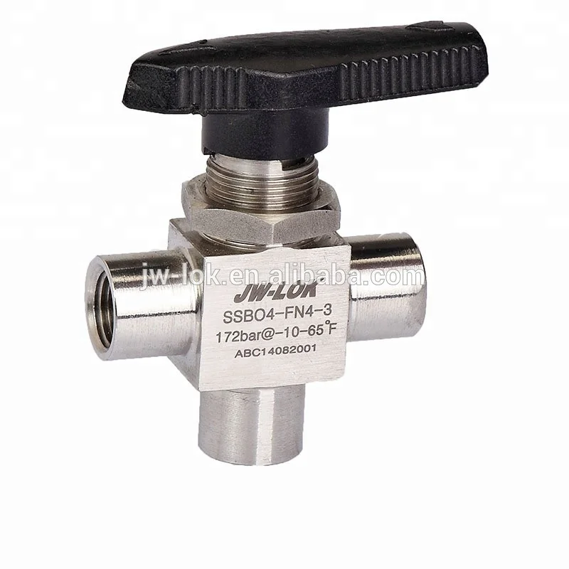 stainless steel 10000psi 3 way ball valve