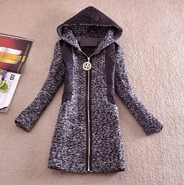 EY0170A new hot Fashion Casual Cozy women ladies Coat Long Jackets blazer suit Outwear wool Winter Hooded coat