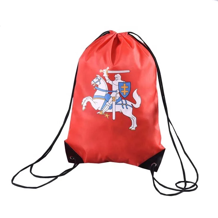 
Cheap custom logo sports backpack 210D polyester drawstring bag printing draw string bag for promotional 