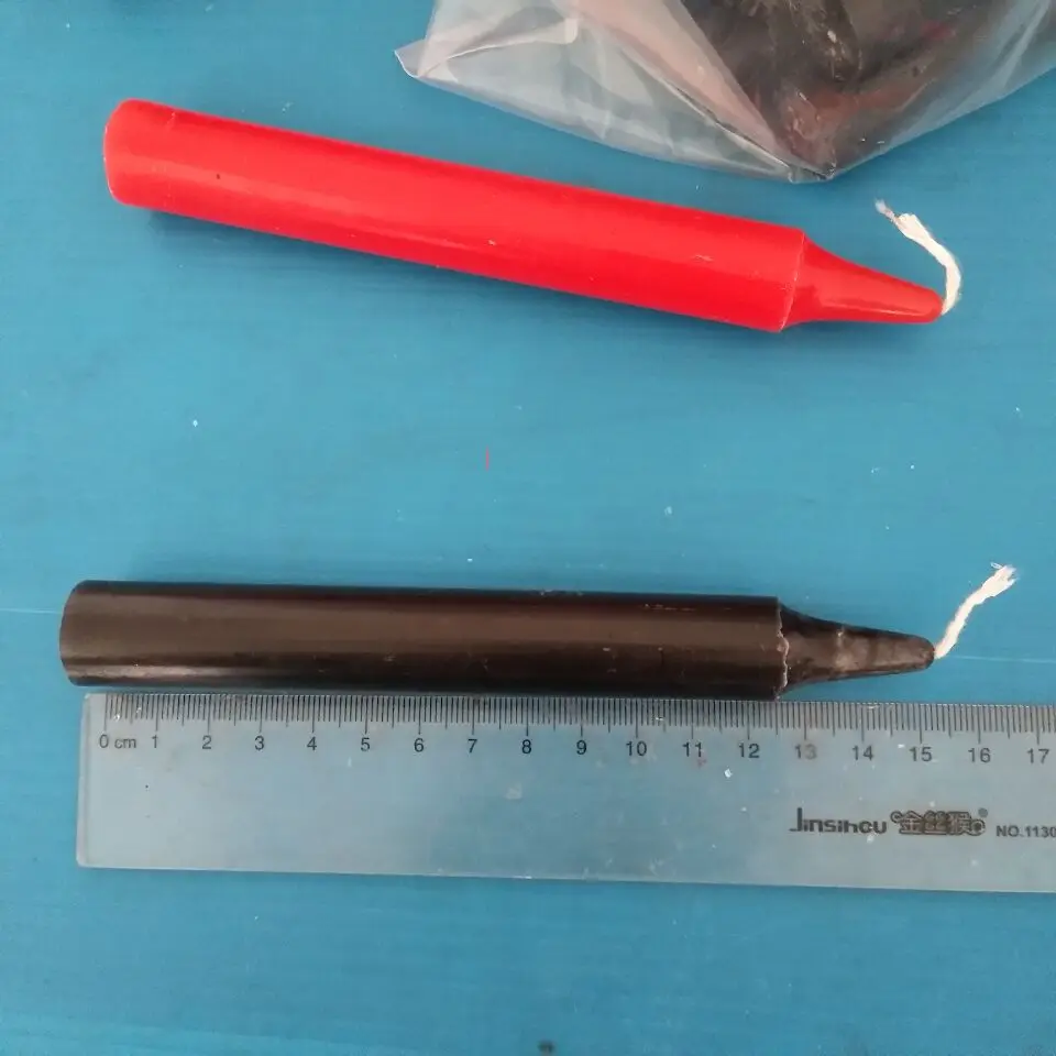 100% paraffin wax unscented 1.9x15cm black 43g stickwhite candle