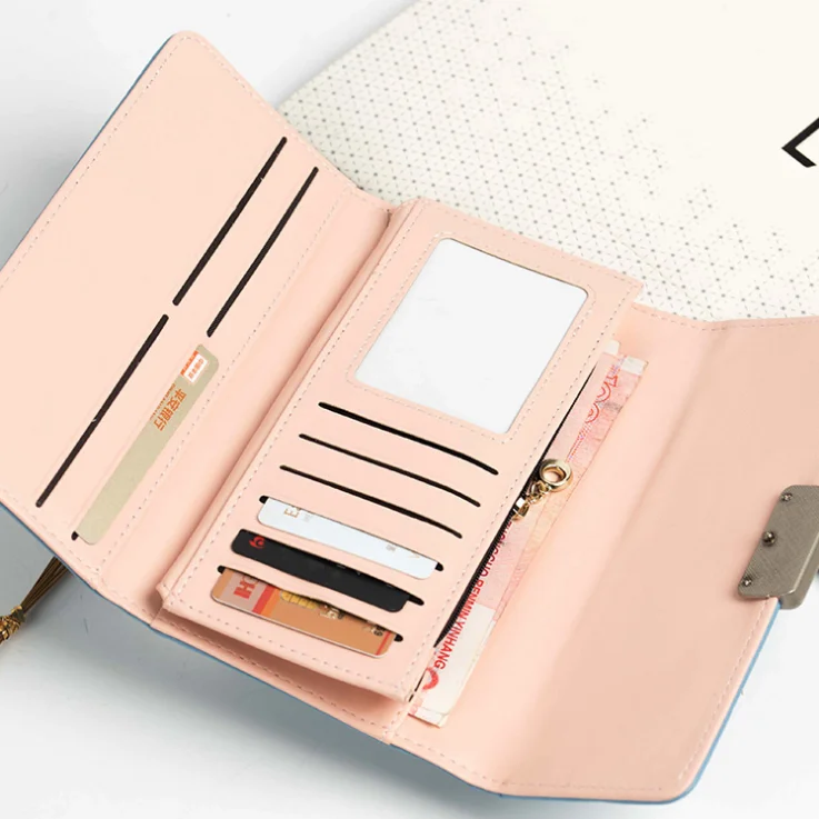 New Candy Color Long Style Women Purse Large Capacity Card Holder Wallet