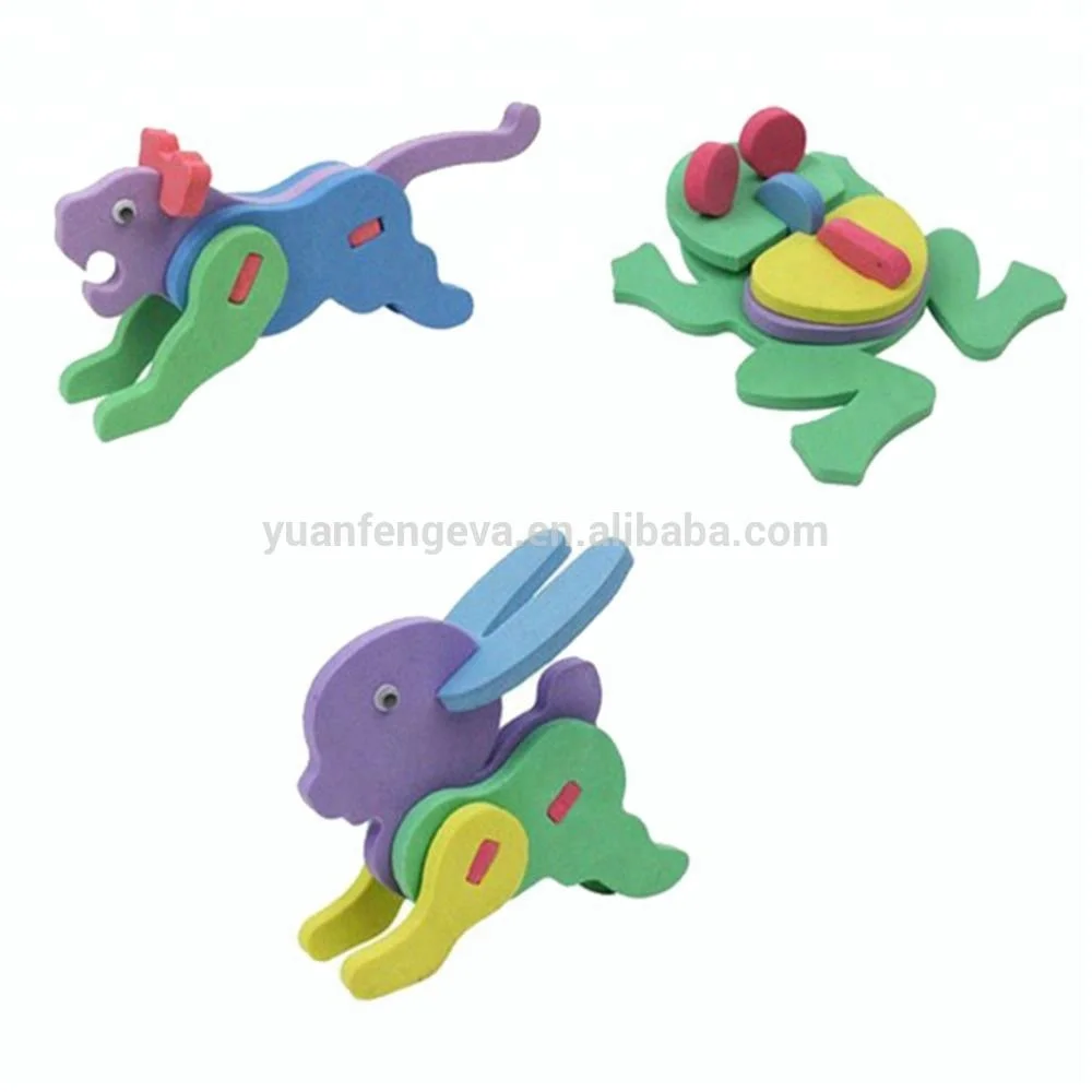 EVA Foam New Creative DIY Handmade Baby Toys Intelligence Development Animal Puzzle Jigsaw Kids Toys for Children
