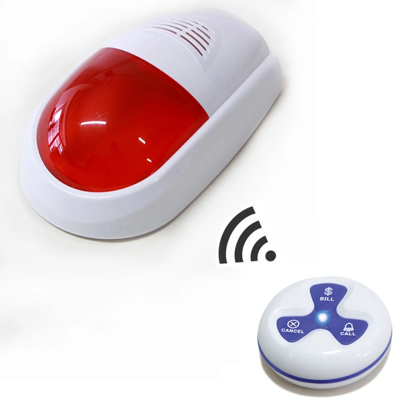 Waterproof Wireless Sound Light Alarm System Used in Toliet Wireless Nurse Call SOS Alarm Machine with Remote