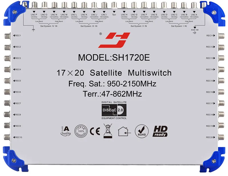 17 passion hd satellite receiver 12 out terminal Multi Switch satellite