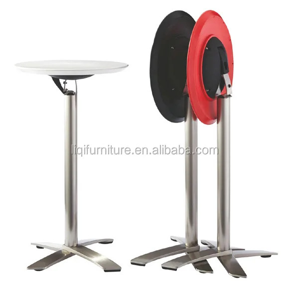 Высокие коктейльные и барные столы со складной столешницей из АБС алюминиевыми ножками LQ- BT308