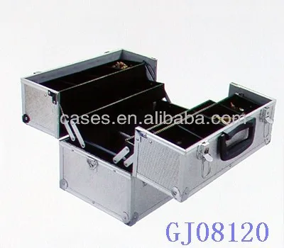 strong aluminum tool box with 4 plastic trays and adjustable compartments on the case bottom From Nanhai,Foshan,Guangdong,China