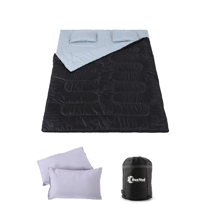 2 people Camping double cotton Sleeping Bag With Compression Bag