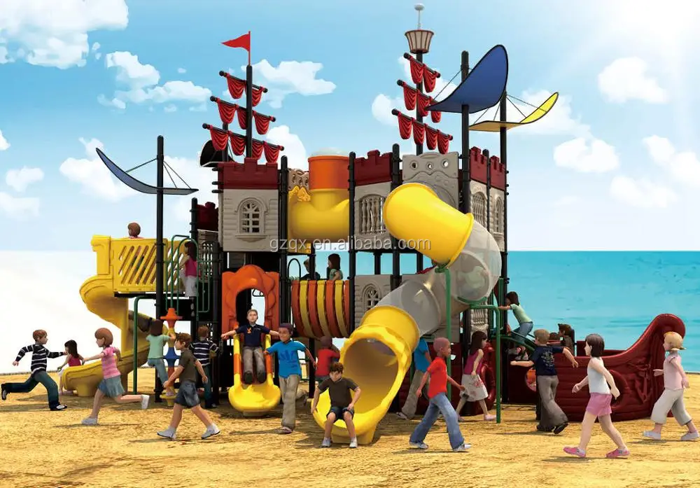 Huge outdoor pirate ship toy pirate ship playground equipment QX-18038A