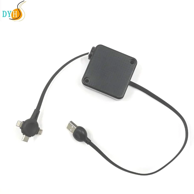 2019 new USB extension cord one single side pull out retractable 1for3 USB cable