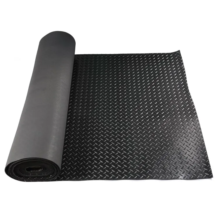 Fine Ribbed Rubber Sheet with Groove For Garage Floor