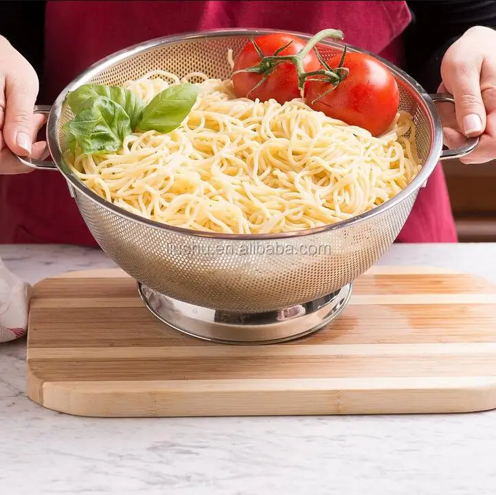Stainless steel fruit vegetable pasta rice dishwasher colander bowl