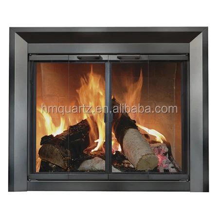 Высокотемпературные двери для камина из сплавленного кварцевого стекла HM