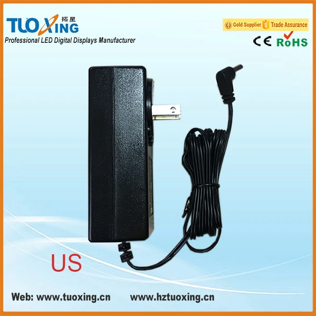 LED digital race clock wall clock race timer 12 V power adapter US power plug