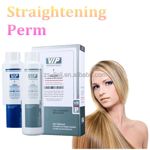 VIP Straightening Supreme Hair Straightener Cream Acid Hair Straighten Hair Perm Series with ISO/GMPC/BV Certification 1000ml*2