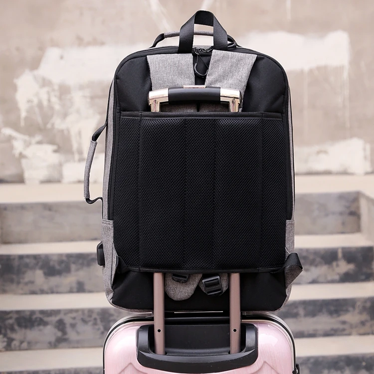 unisex theft proof charger bag casual student shoulders backpack back pack with logo