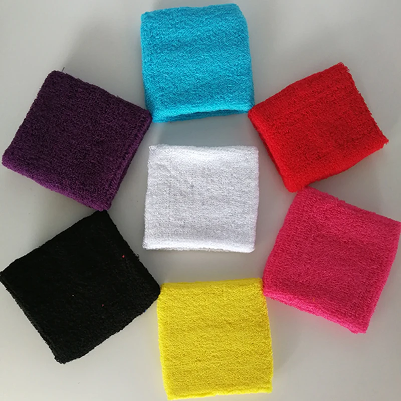 Custom promotional cotton sport wristband wrist sweatband with embroidery logo