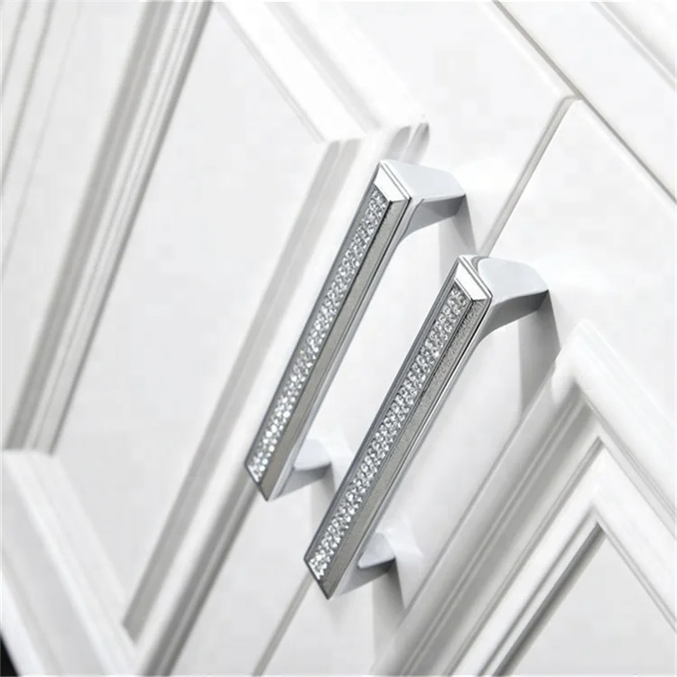 Luxury 24K Real Gold Or Chrome Czech Crystal Drawer Cabinet Knobs Wardrobe Door Handle Furniture Knobs Pull Handles