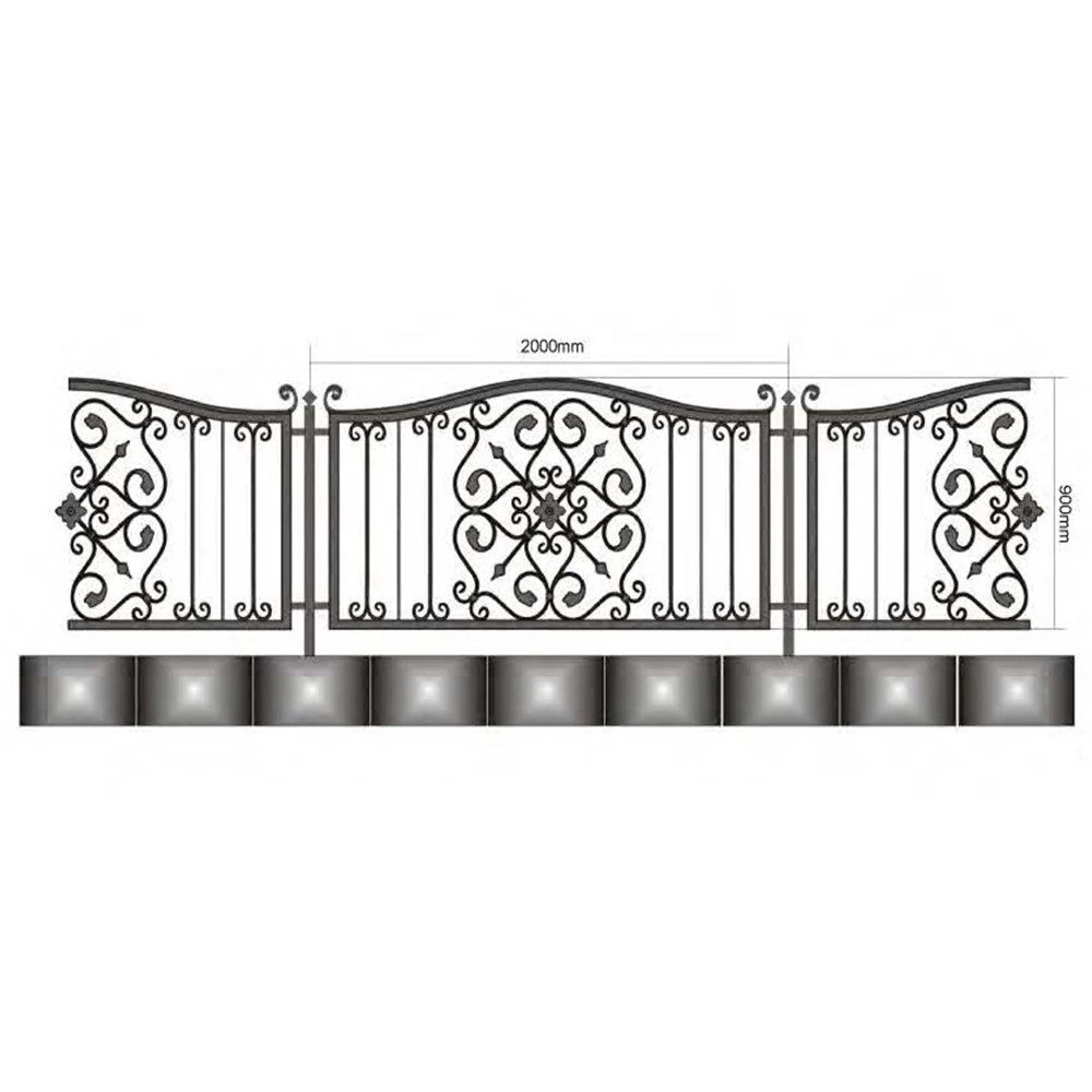 Beautiful iron fence design with gold color / wrought iron fence