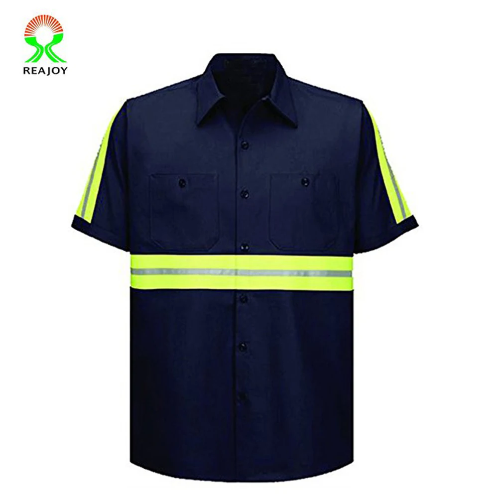 Mens reflective work security workwear uniforms shirt
