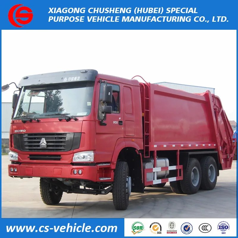 Sinotruk Howo 6x4 compressed garbage truck 15m3 watst collection compactor truck dimensions