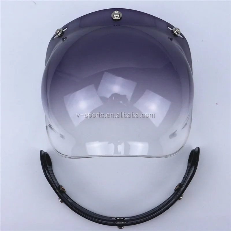 Compatible Motorcycle Bubble Visor 3 pin buckle Motorbike Helmet glass UV 400 Protection visor