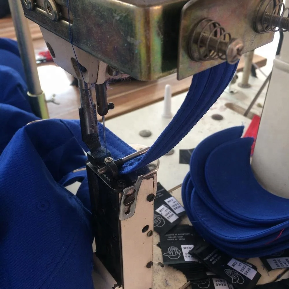 
Baseball cap Sweatband and visor Post Bed sewing machine 