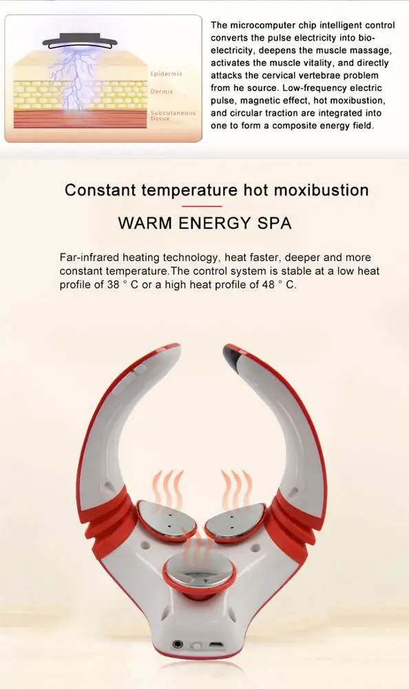 portable hand vibrator infrared body acupressure vibration vibrating lower back pain electric pulse therapy neck massage machine