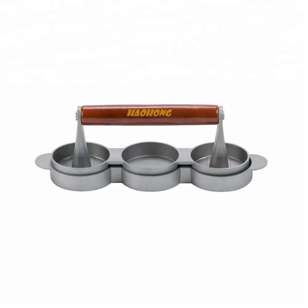 high quality Aluminum 3 slot mini hamburger patty maker burger press