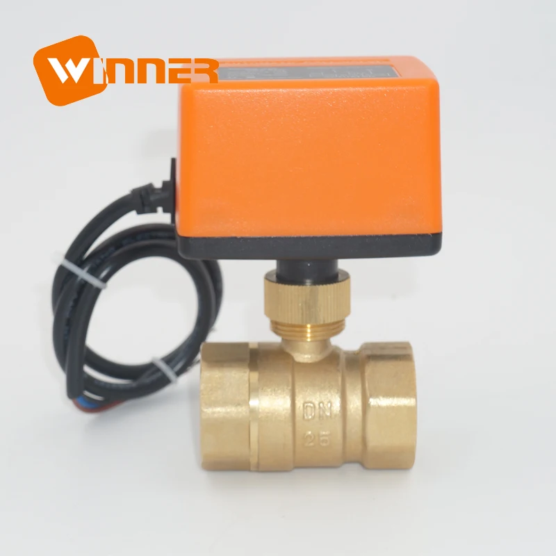 ISO 9001 Certification Two way electric water flow control valve DN25 for heating system solar water heater mixing valve