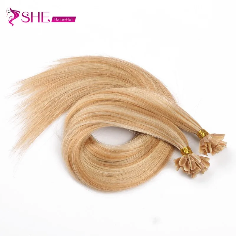 
BeautymaxHair Italian keratin glue red straight brazilian flat tip hair extensions 