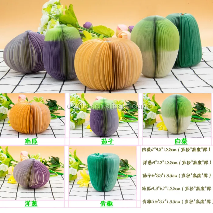 OXGIFT Wholesale vegetables fruit custom memo pad sticky notes