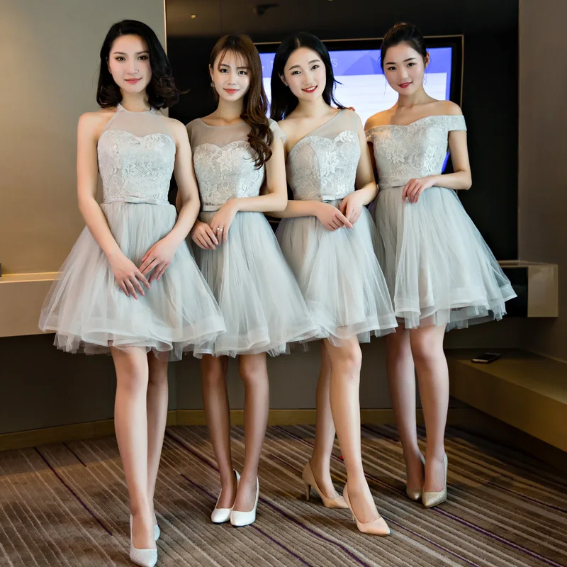 ZHF261, 2018 г., новый дизайн, кружевное короткое платье невесты и подружки невесты